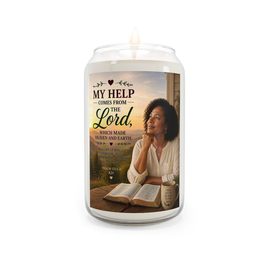 Inspirational Scripture Soy Candle — "My Help Comes From the Lord" 13.75oz