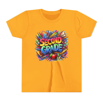 Second Grade Youth Tee — Colorful Back-to-School Kids T-Shirt