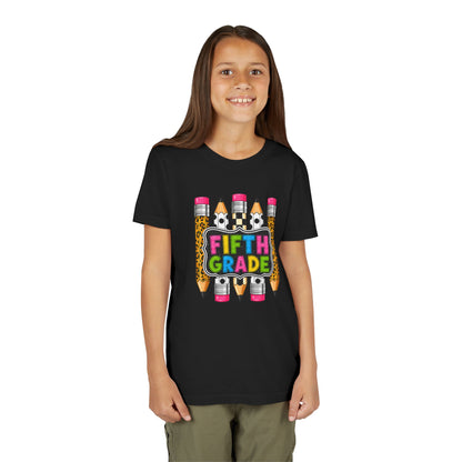 Fifth Grade Pencil Kids Tee — Back to School Youth Short Sleeve Shirt