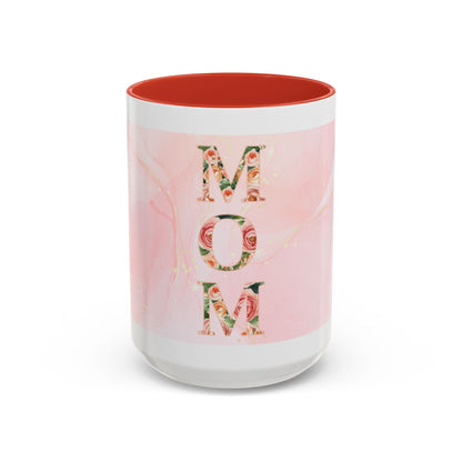 Mom Floral Accent Coffee Mug – Pink Mother's Day Gift (11/15oz)