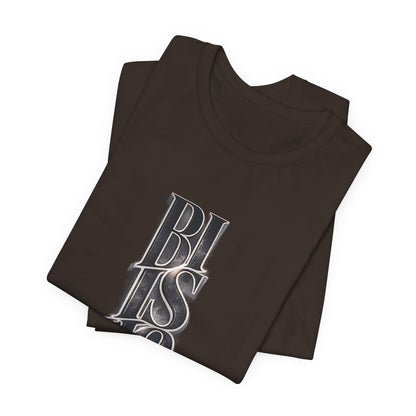 Bishop Vertical Script Tee — Vintage Gothic Lettering T-Shirt