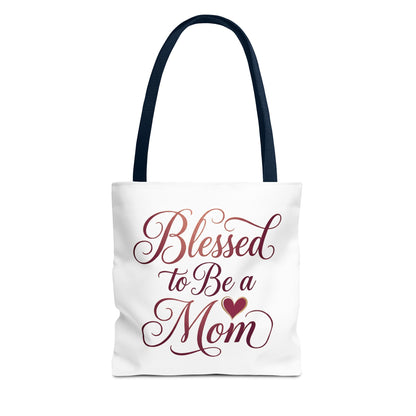 Blessed to Be a Mom Tote Bag – Mother's Day Floral Script Gift