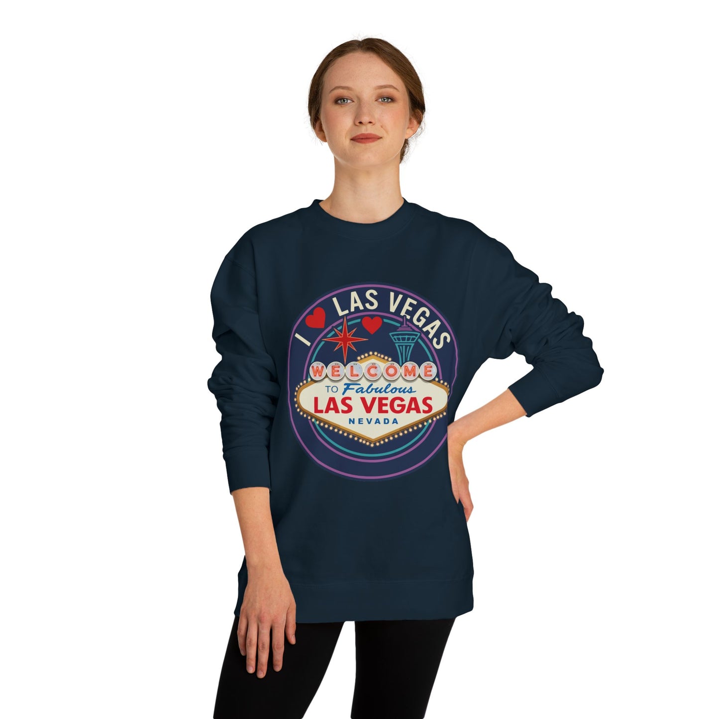 Las Vegas Welcome Sign Sweatshirt – Retro "I  Las Vegas" Crewneck