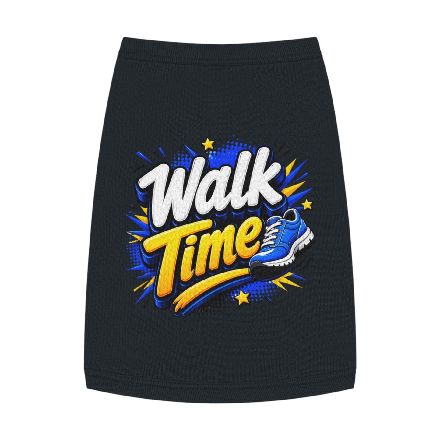 Pet Tank Top — "Walk Time" Graphic Dog Shirt, Walking & Outdoor Dog Apparel