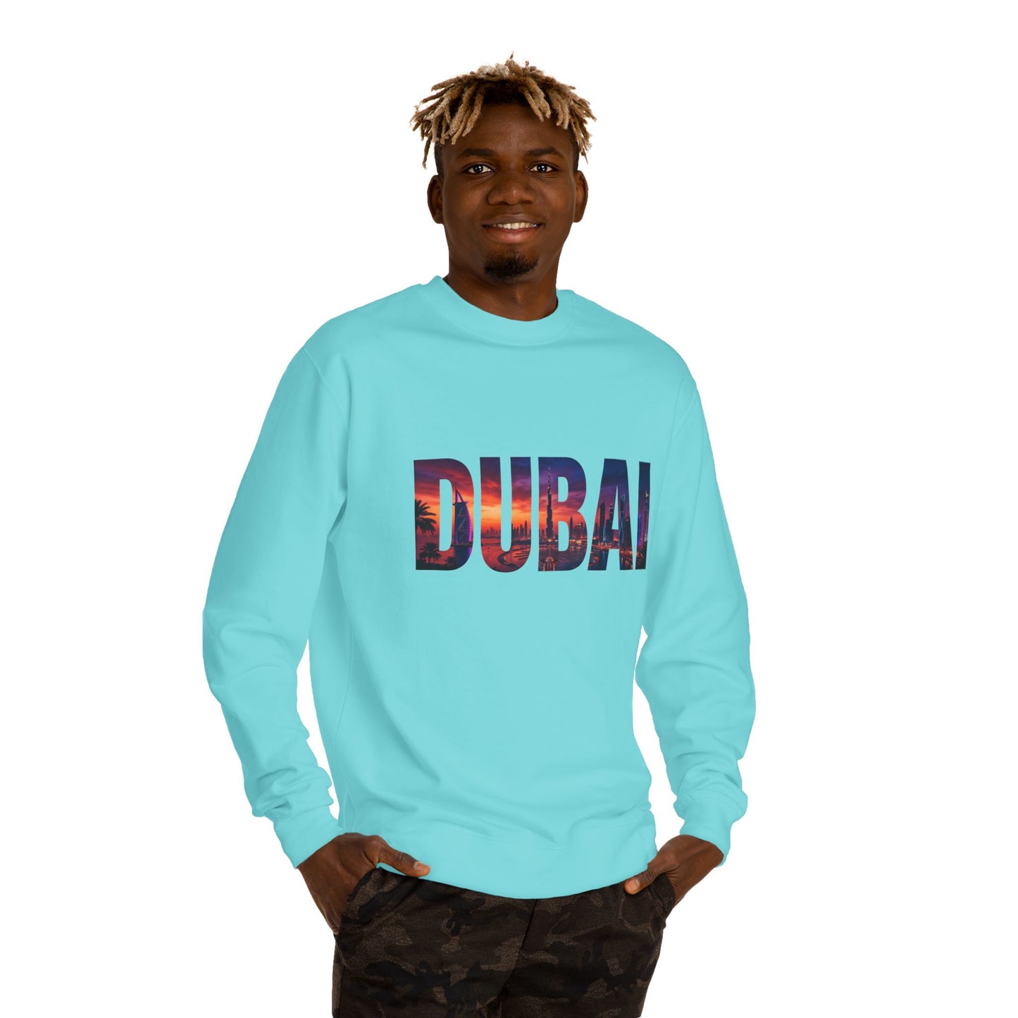 Dubai Skyline Crewneck Sweatshirt — DUBAI Cityscape Graphic