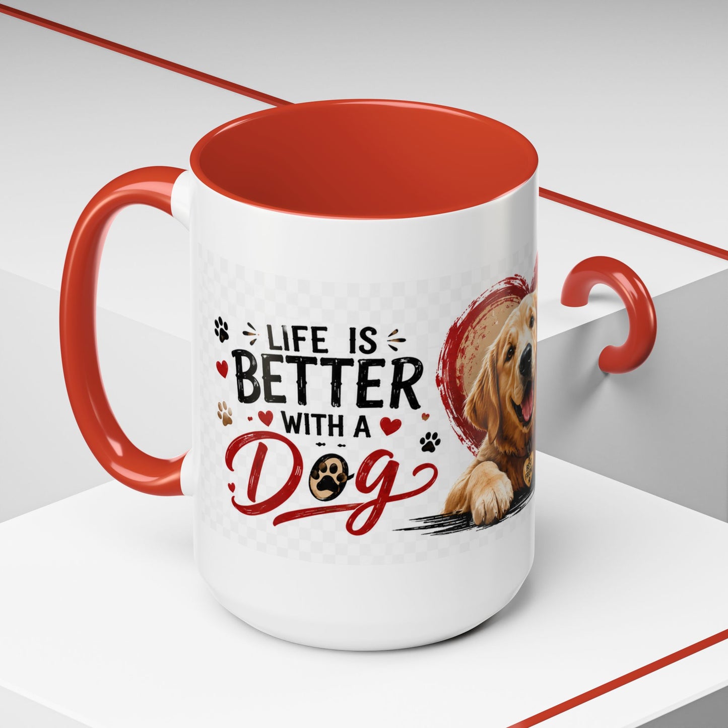 Pawsitive Vibes Coffee Mug - "Wag More, Worry Less" Dog Lover Accent Mug