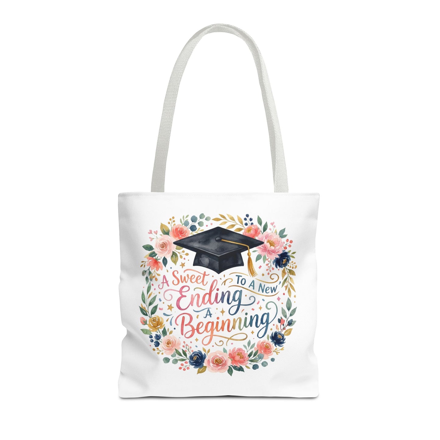 Graduation Floral Tote Bag — "A Sweet Ending To A New Beginning"