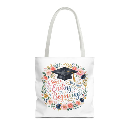 Graduation Floral Tote Bag — "A Sweet Ending To A New Beginning"