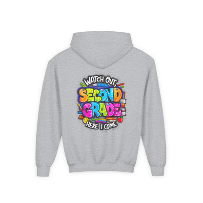 Second Grade Kids' Hoodie - "Watch Out Second Grade Here I Come" Back-to-School Sweatshirt