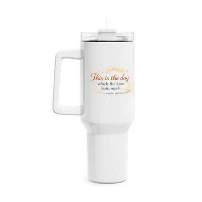 40oz Faith Tumbler - "This is the day" Psalm 118:24 Inspirational Travel Mug