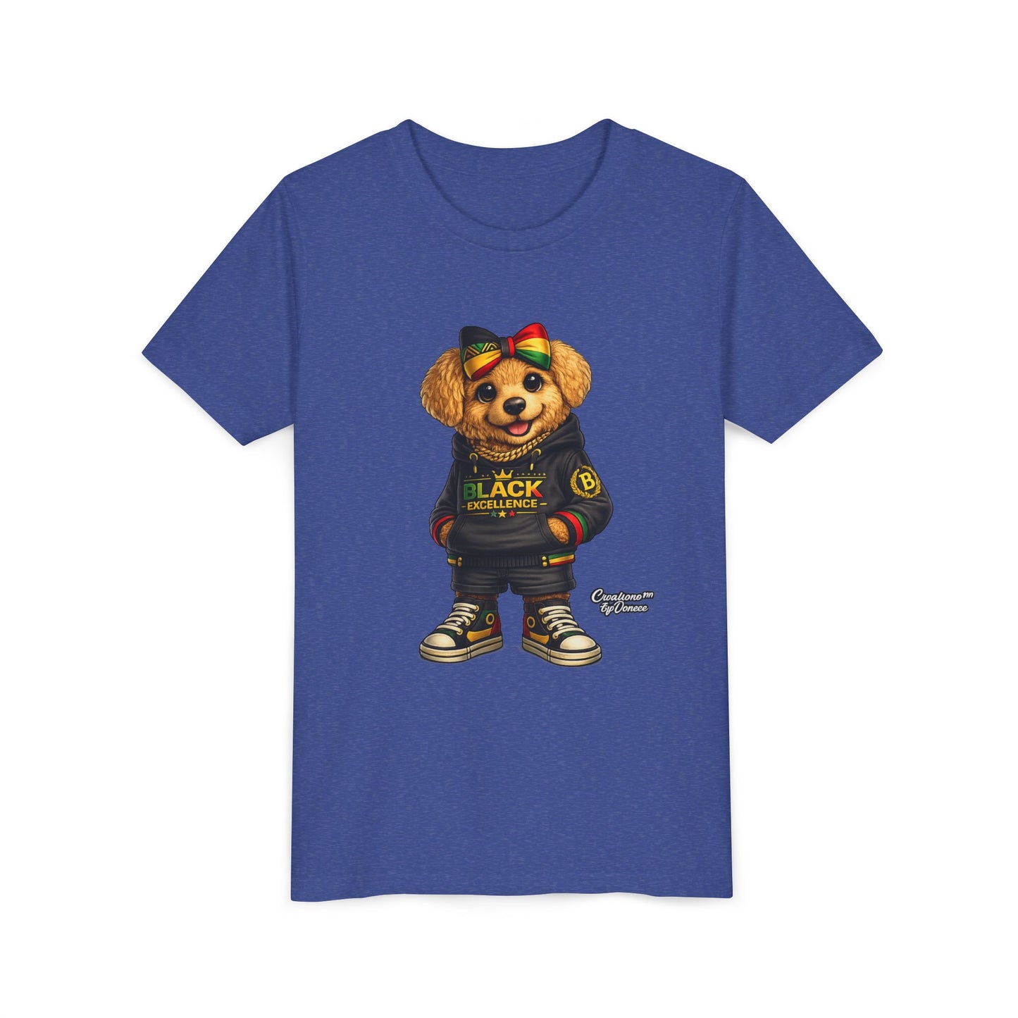 Youth Tee — Rasta Teddy "Black Excellence" Graphic Shirt