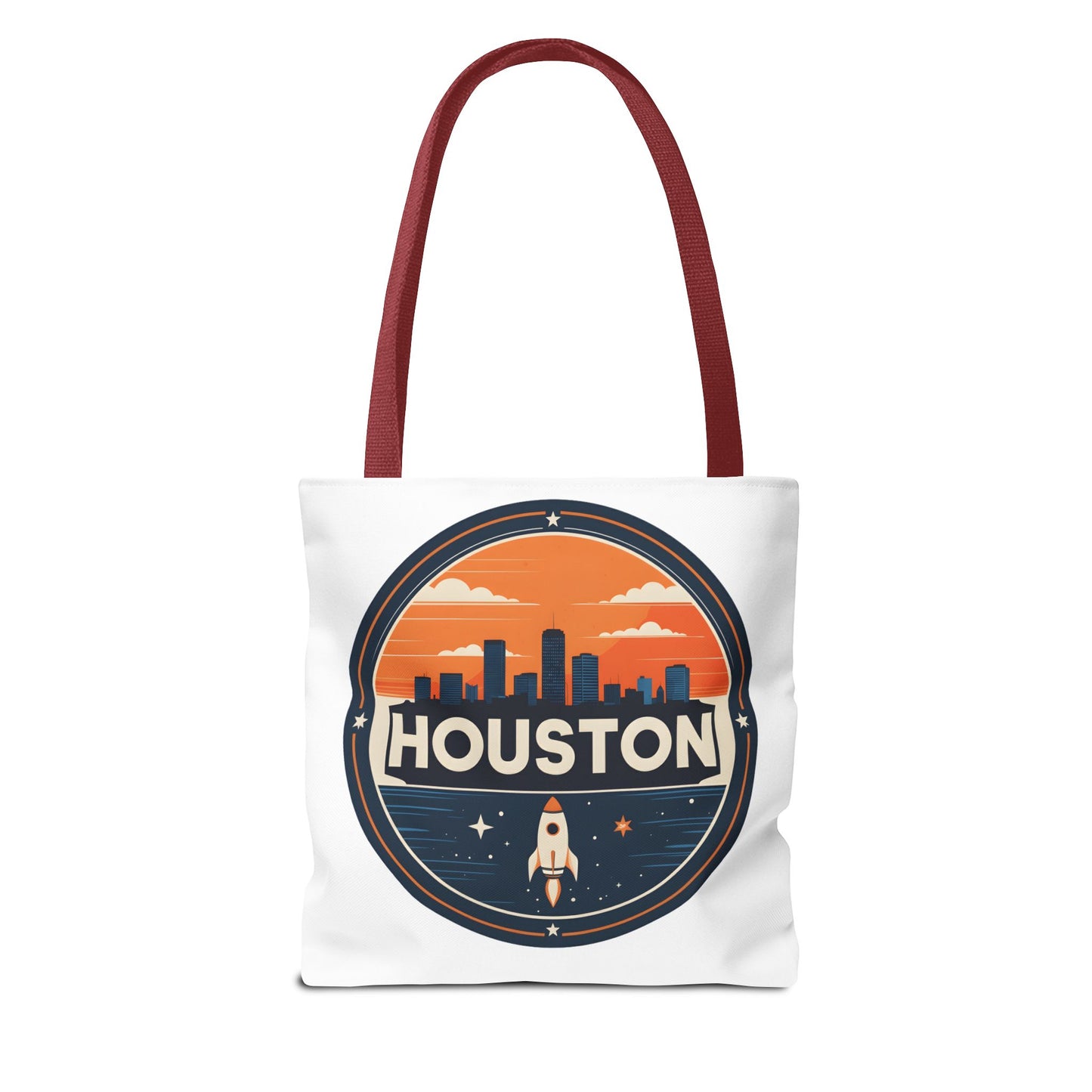 Houston Skyline Rocket Tote Bag – Retro Space City Canvas Tote