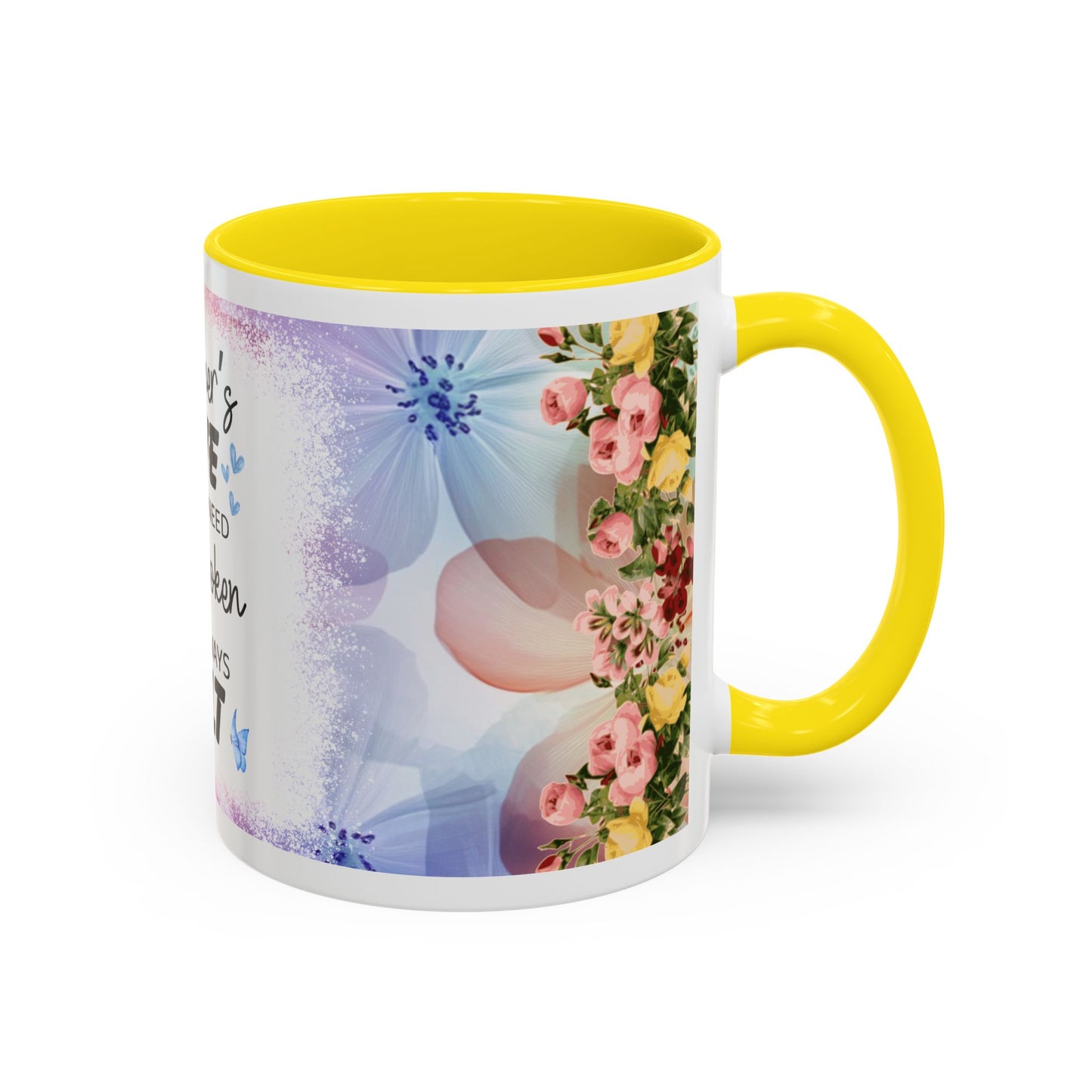 Mother’s Love Accent Coffee Mug – Floral Inspirational Gift (11/15 oz)