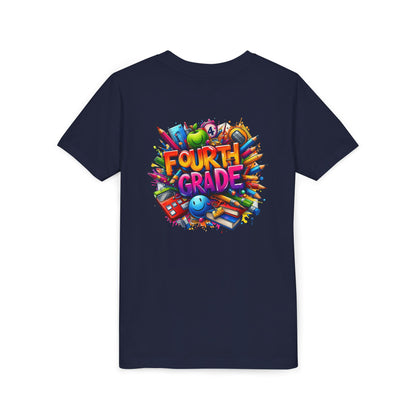 Fourth Grade Youth T‑Shirt – Colorful School Supplies Back to School Tee