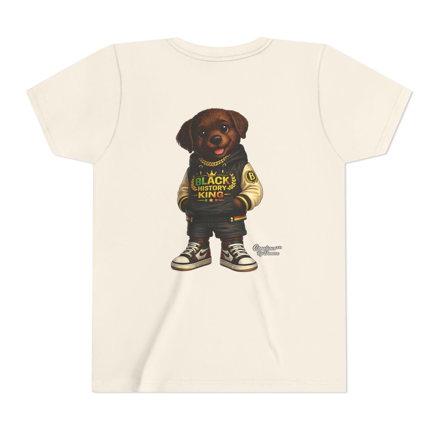 Youth Tee — 'Black History King' Puppy Graphic Shirt