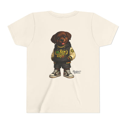 Youth Tee — 'Black History King' Puppy Graphic Shirt