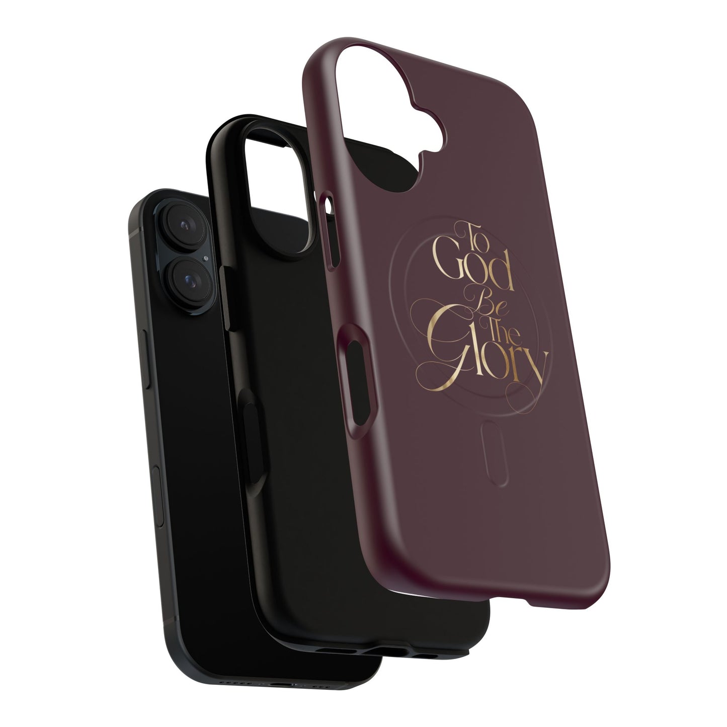 "To God Be The Glory" Tough Magnetic Phone Case — Burgundy Christian iPhone Cover