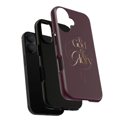 "To God Be The Glory" Tough Magnetic Phone Case — Burgundy Christian iPhone Cover