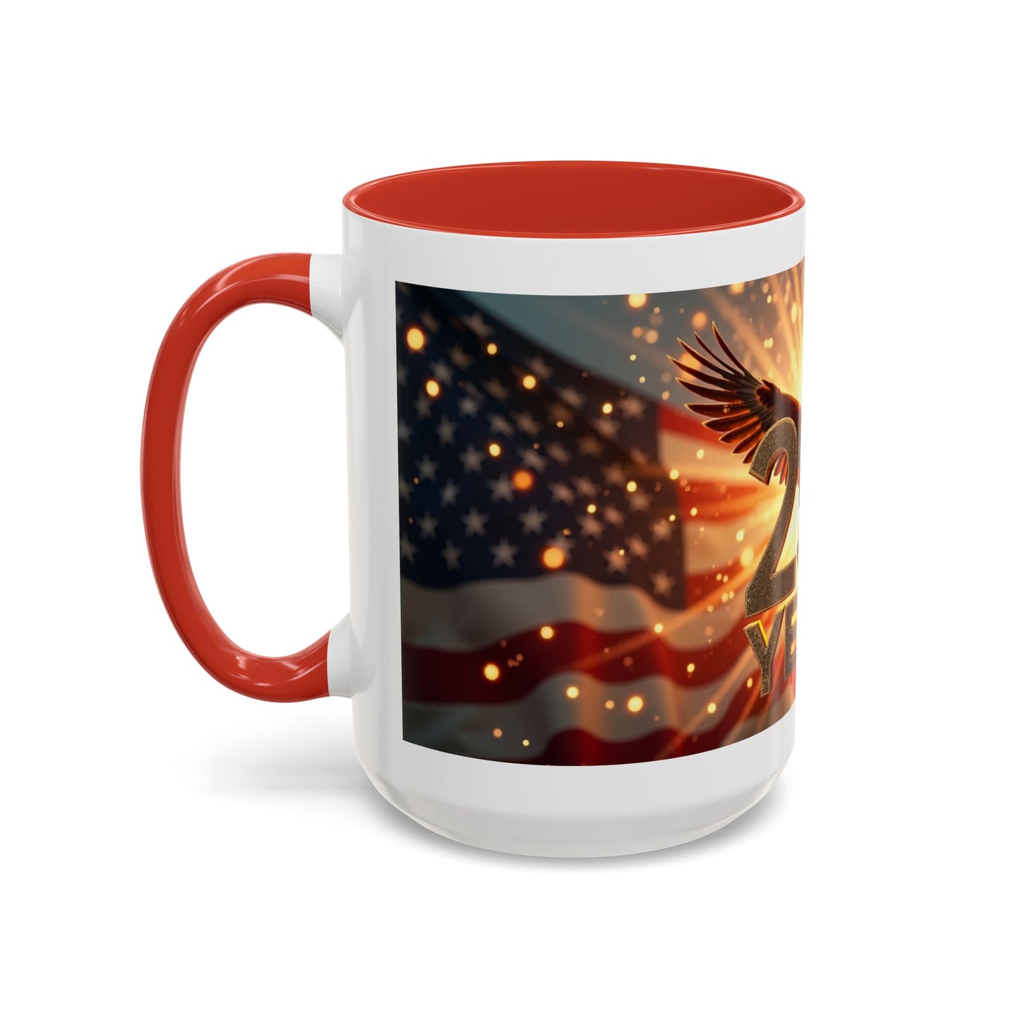 250 Years Commemorative Coffee Mug — Patriotic Eagle & American Flag Accent (11/15oz)
