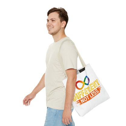 Autism Pride Tote Bag — "Different Not Less" Rainbow Infinity Reusable Shopper