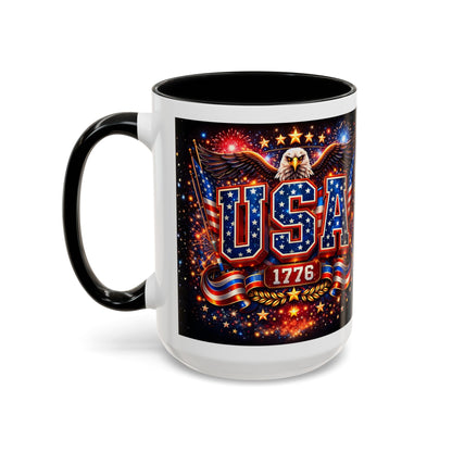 USA Eagle Coffee Mug – Patriotic 1776 Accent Mug (11/15oz)