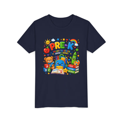 Pre-K Ready To Learn Kids T-Shirt — Colorful Preschool Back-to-School Tee
