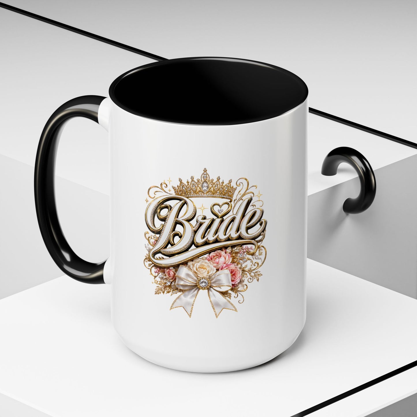 Bride Accent Coffee Mug — Floral Crown Bridal Gift (11/15oz)