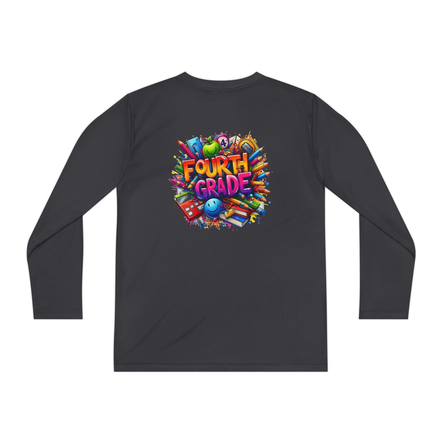 Fourth Grade Long Sleeve Tee — Colorful School Kids Shirt