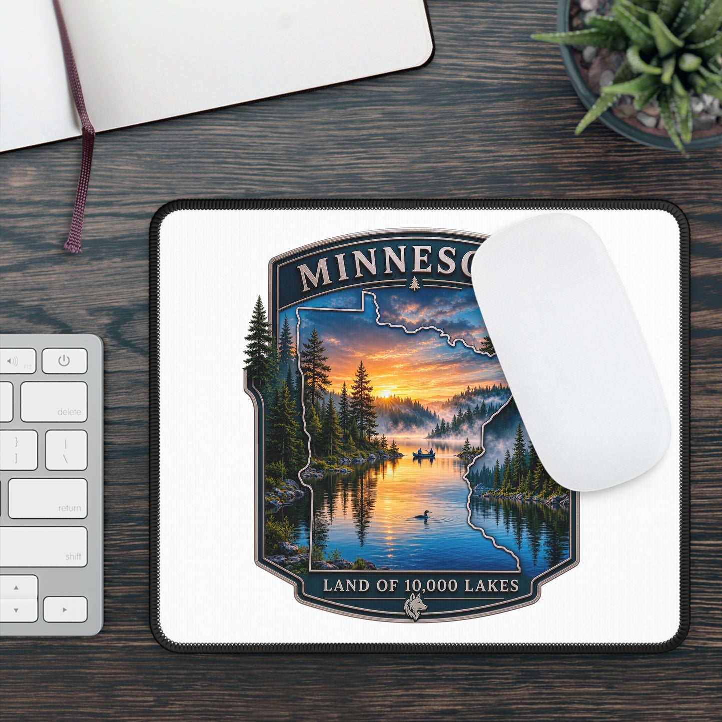 Minnesota Gaming Mouse Pad — Land of 10,000 Lakes Scenic Sunset
