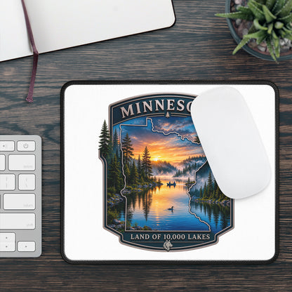 Minnesota Gaming Mouse Pad — Land of 10,000 Lakes Scenic Sunset
