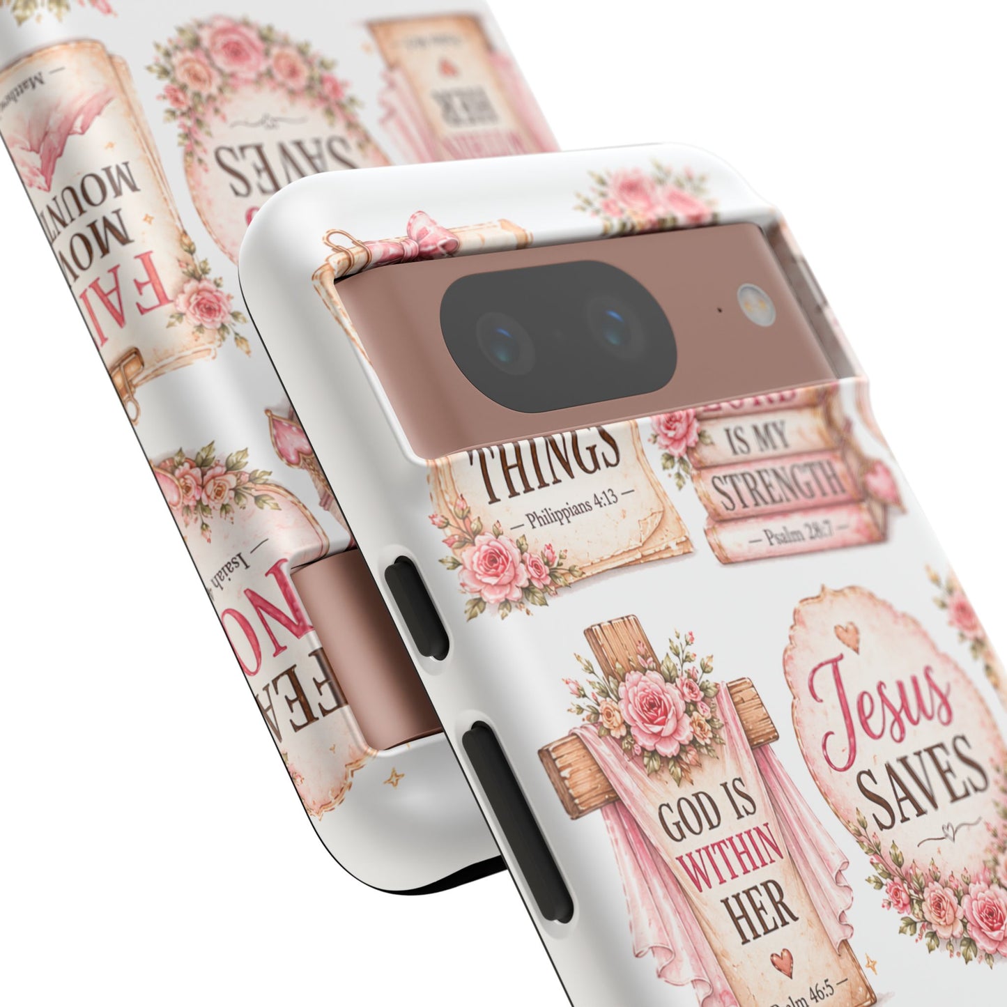 Faith Phone Case — 'Jesus Saves' Floral Christian Scripture iPhone Case