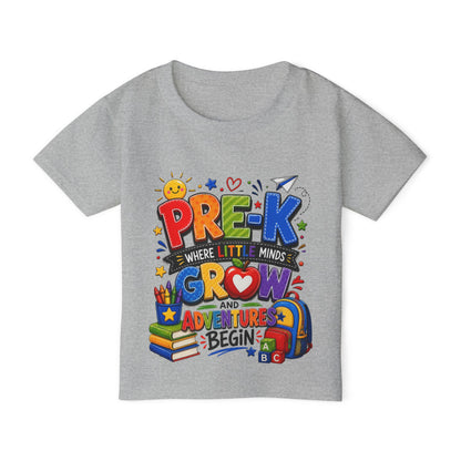 Pre-K Toddler T-Shirt – “Pre-K Where Little Minds Grow and Adventure Begin” Colorful Back-to-School Tee