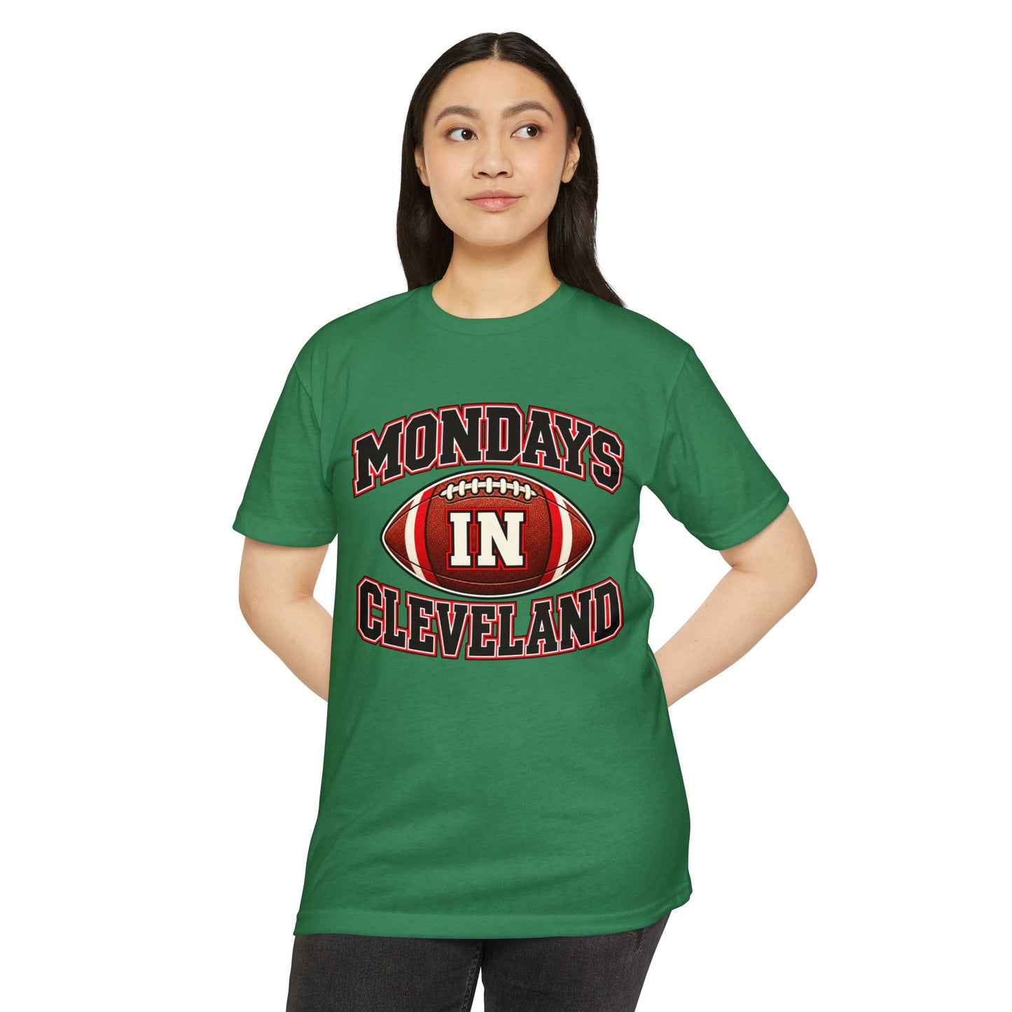 Mondays in Cleveland Football T-Shirt