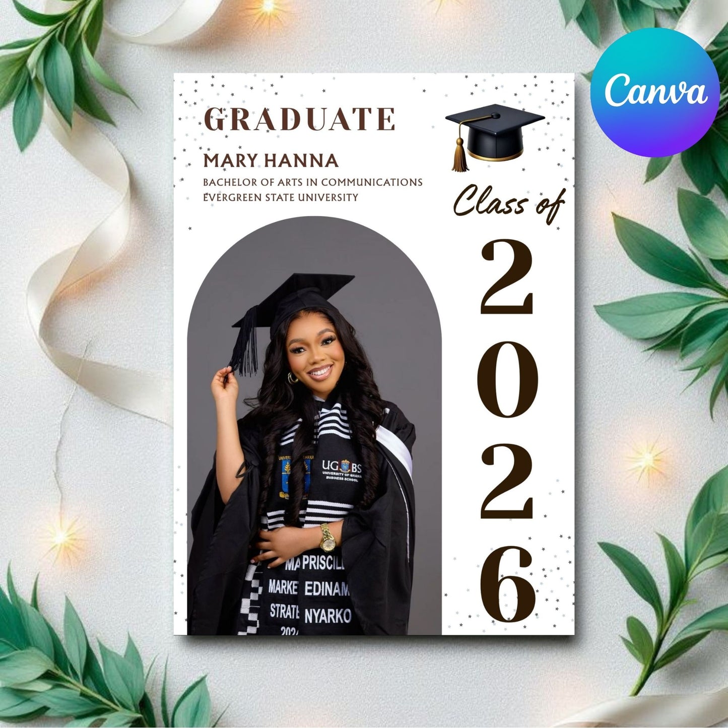 Graduation Invitation & Announcement Template | Editable Digital Grad Party Invite