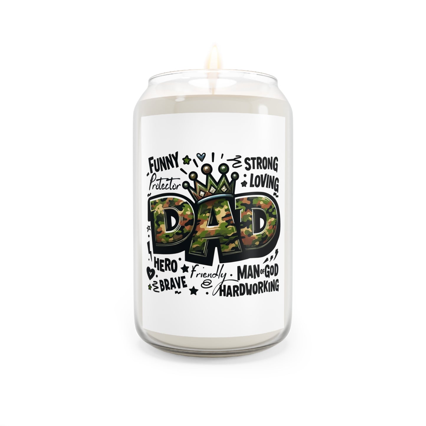 Dad Tribute Soy Candle — 13.75oz Scented Jar (Funny, Strong, Loving)