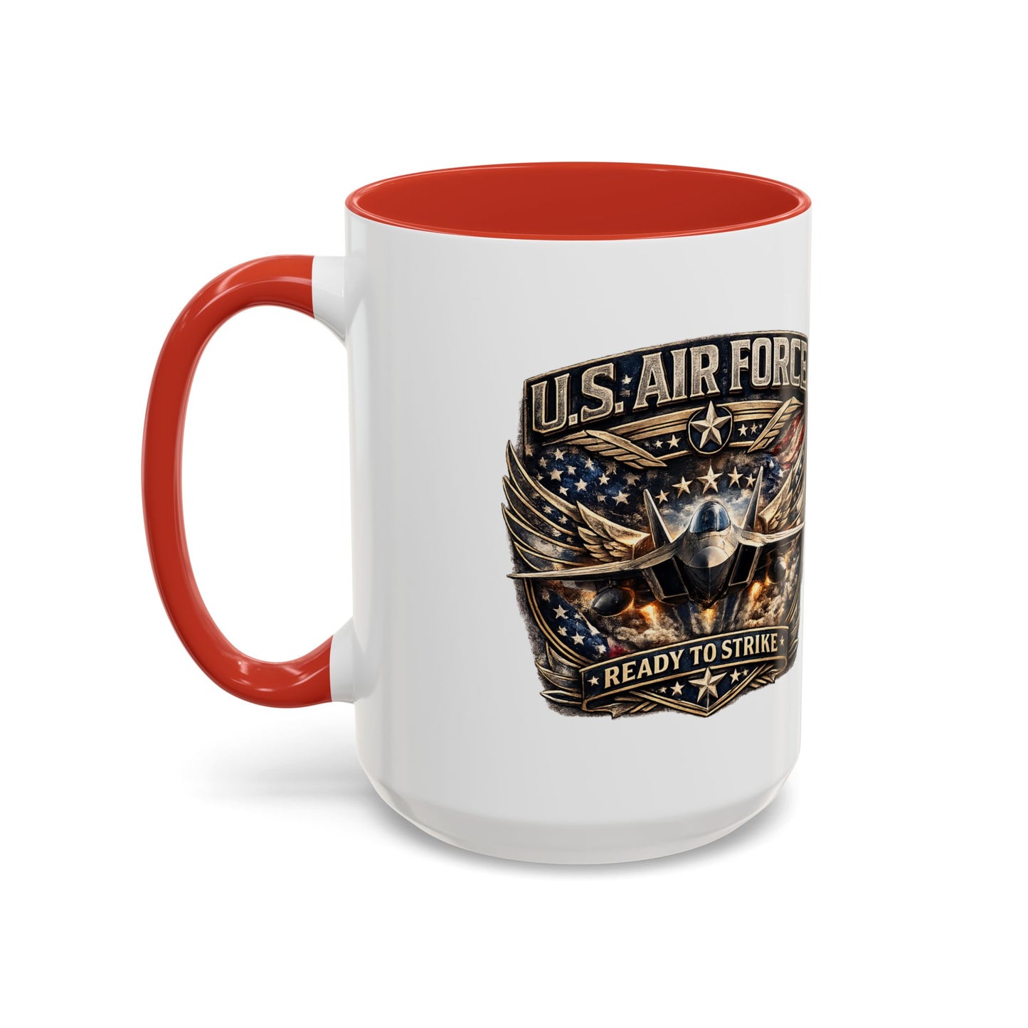 U.S. Air Force Accent Coffee Mug — "Ready to Strike" Military Aviation Gift