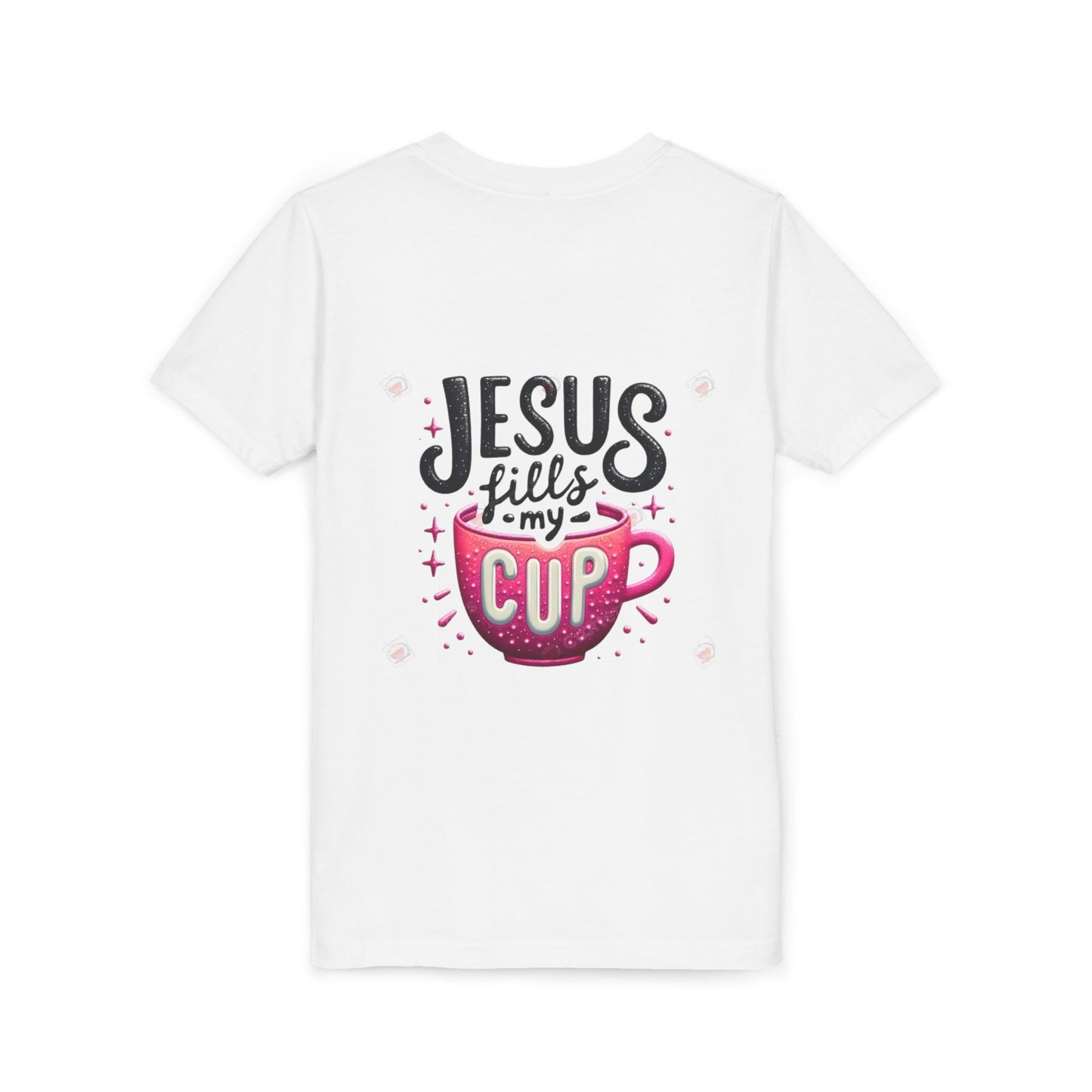 Jesus Fills My Cup Youth Tee — Christian Faith Kids Shirt
