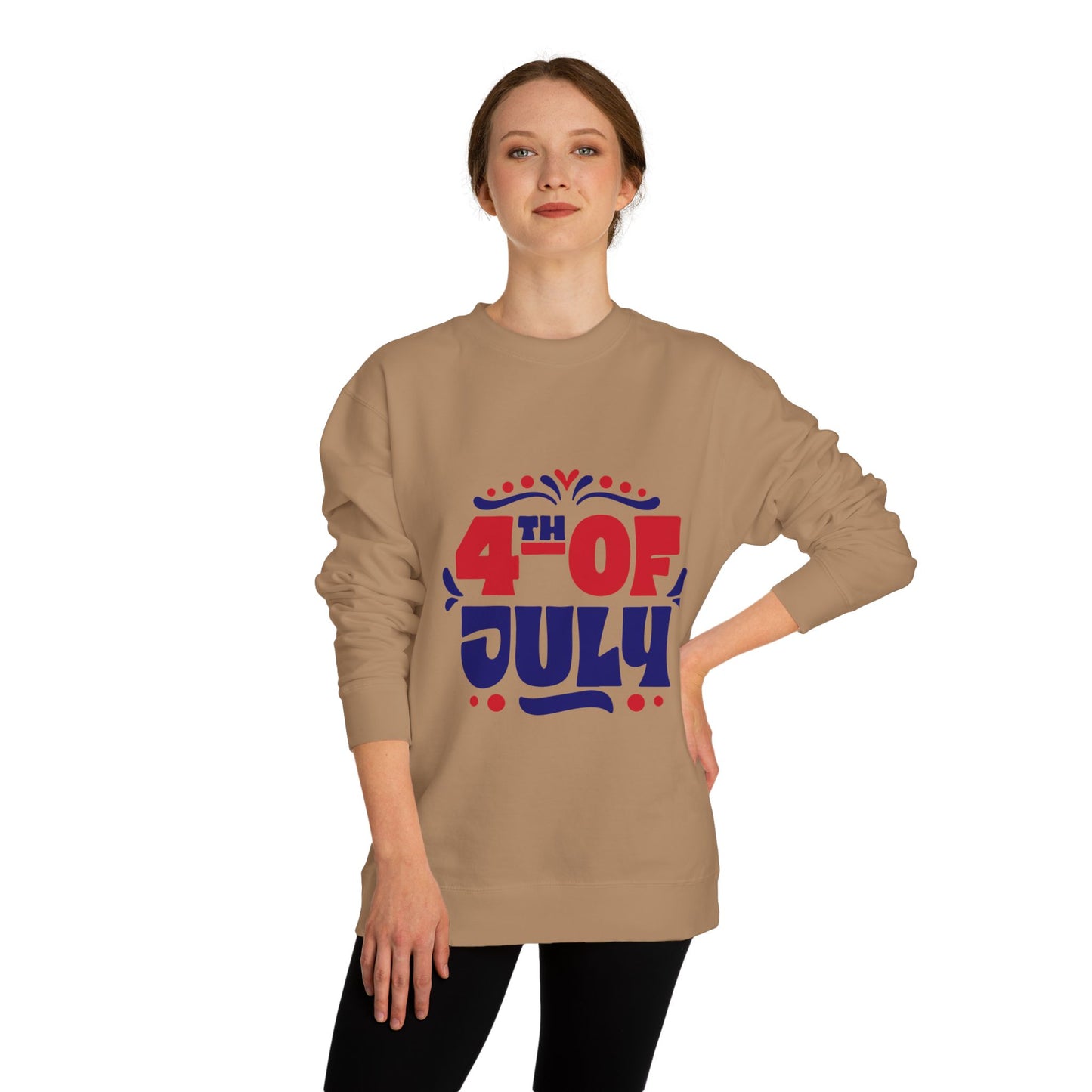 4th of July Sweatshirt — Patriotic Red & Blue Independence Day Crewneck