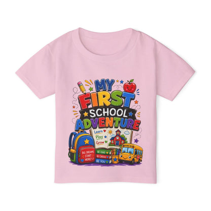 Toddler T‑Shirt — "My First School Adventure" Back‑to‑School Kids Tee