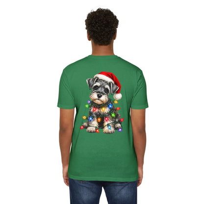 Schnauzer Puppy in Christmas Lights Tee