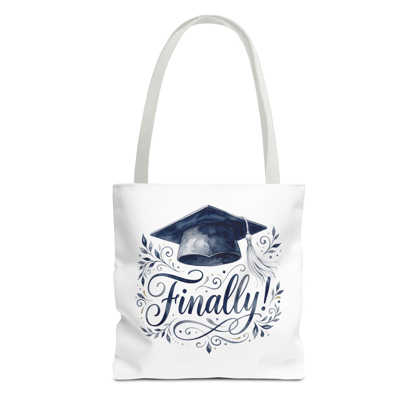 Graduation Tote Bag - "Finally!" Cap & Dove Graduation Gift Tote