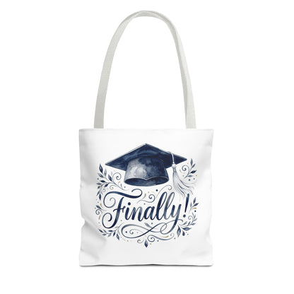 Graduation Tote Bag - "Finally!" Cap & Dove Graduation Gift Tote