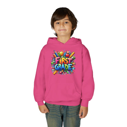 First Grade Kids Hoodie – Colorful Back-to-School Sweatshirt