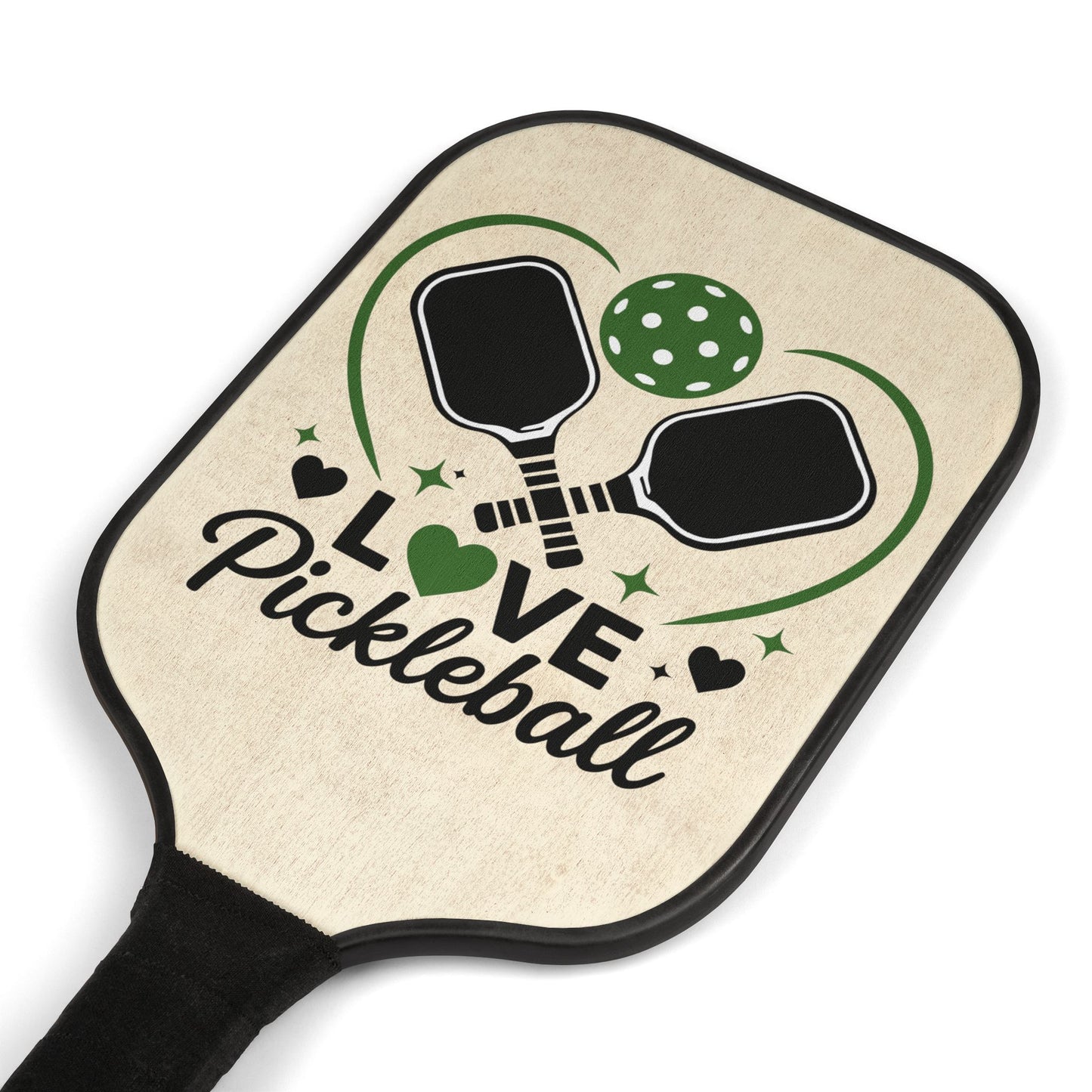 Pickleball Paddles Set — 'Love Pickleball' Decorative Paddle Kit with 2 Balls
