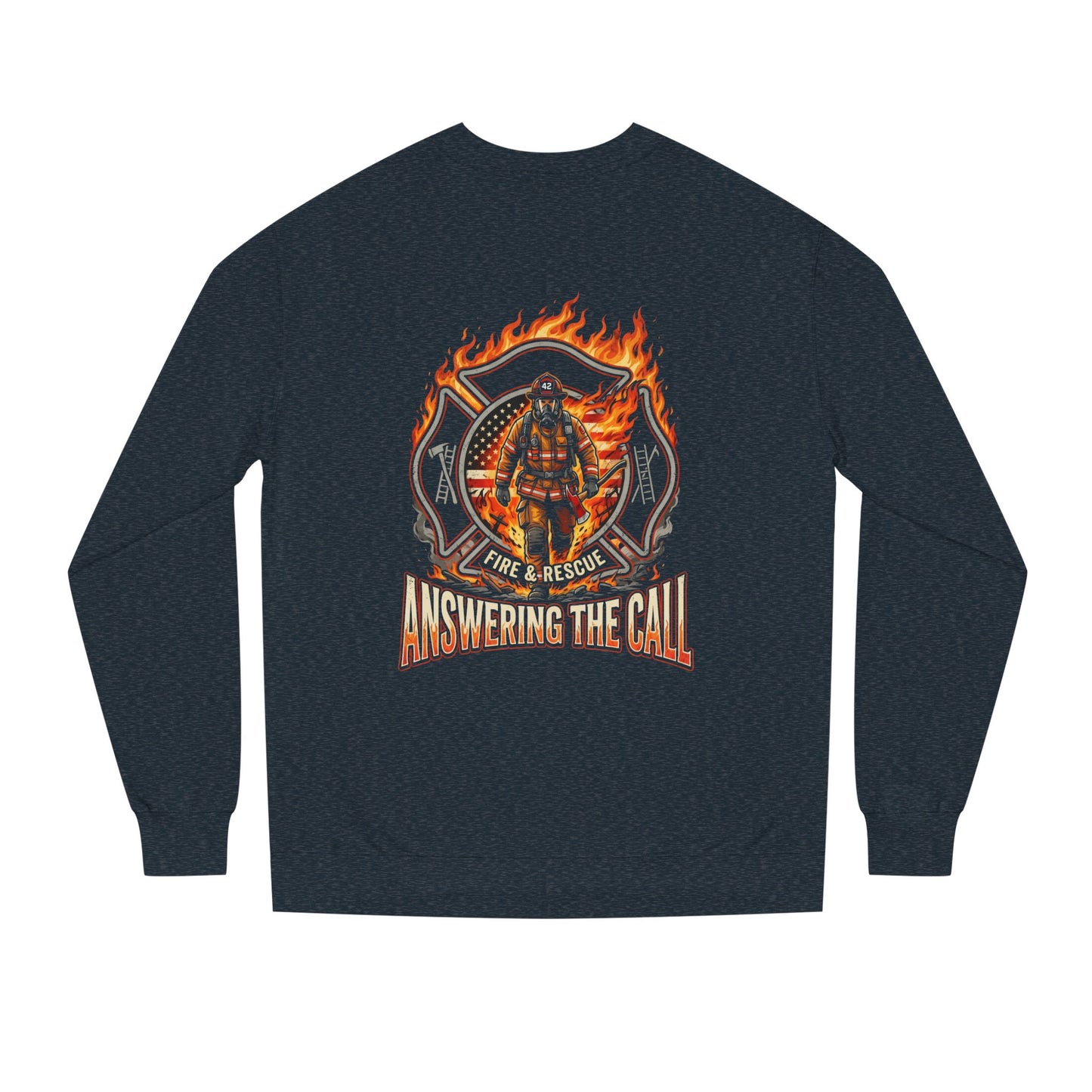 Firefighter Crewneck Sweatshirt — 'Answering the Call' Fire & Rescue Design