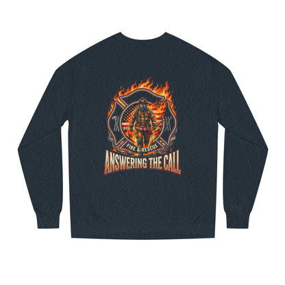 Firefighter Crewneck Sweatshirt — 'Answering the Call' Fire & Rescue Design