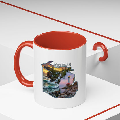 Michigan Lighthouse Coffee Mug — Scenic Great Lakes Accent Mug (11/15oz)