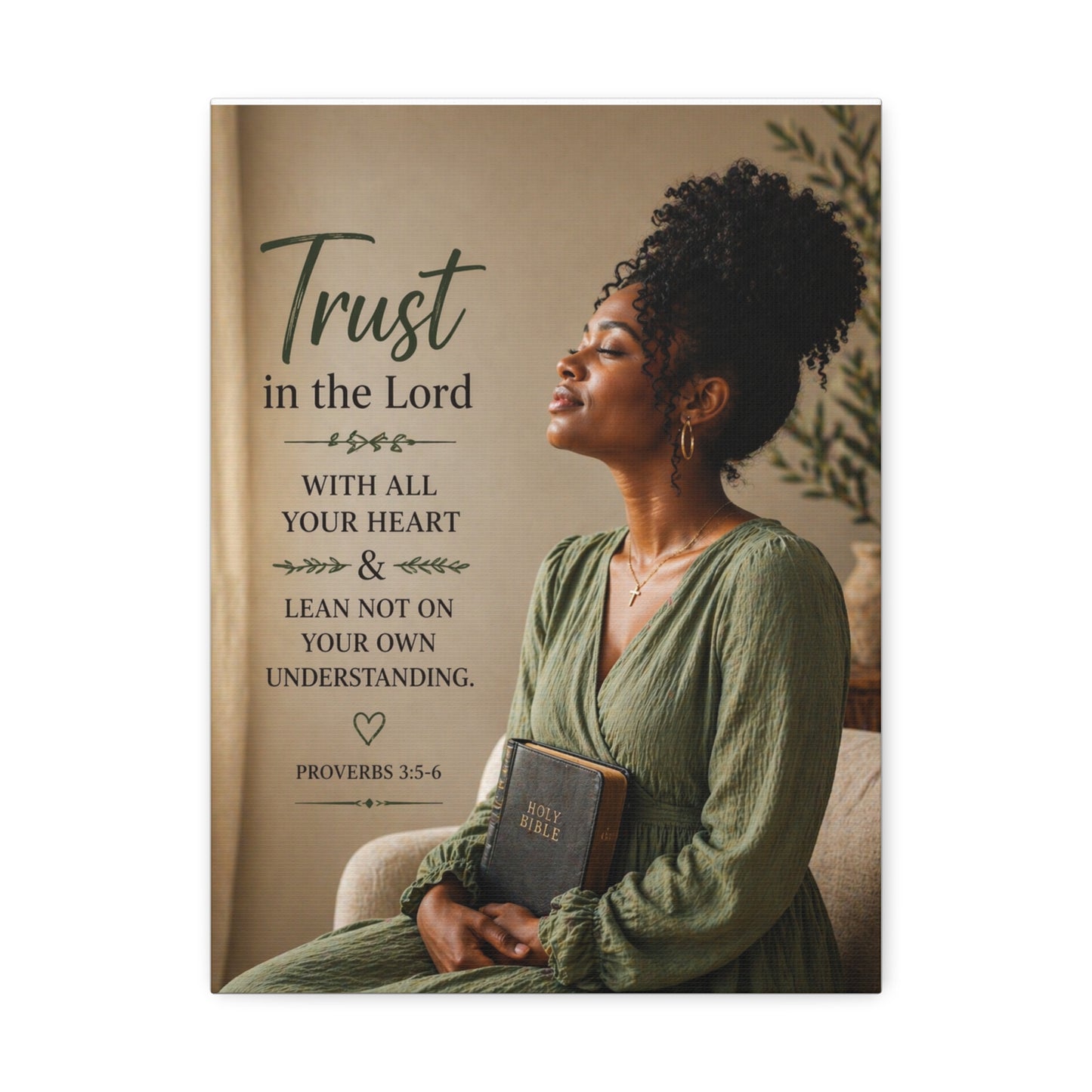 Trust in the Lord Wall Canvas — Proverbs 3:5-6 Inspirational Faith Print