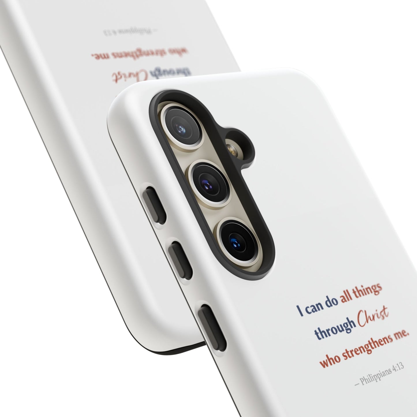 Christian Phone Case – “I Can Do All Things Through Christ” Inspirational Tough Case