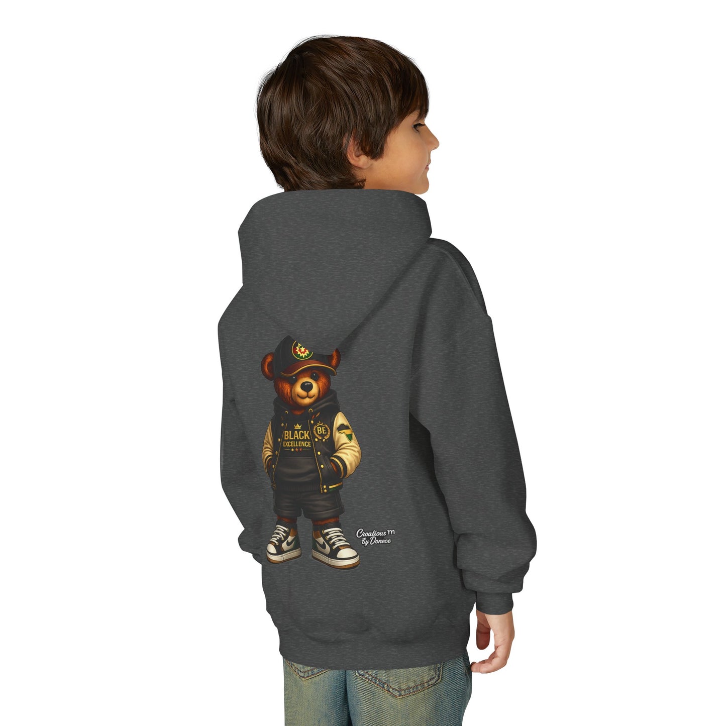 Youth Teddy Bear Hoodie — Cool Streetwear Bear Graphic Sweatshirt